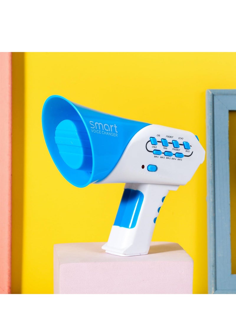 Voice Changer for Kids 7 Sound Effects Rhythm Function Multi Voice Changing Loudspeaker Toy Megaphone Amplifier Toy with Different Voice Modifiers Ideal Gift for Kids Age 3 and Up Blue