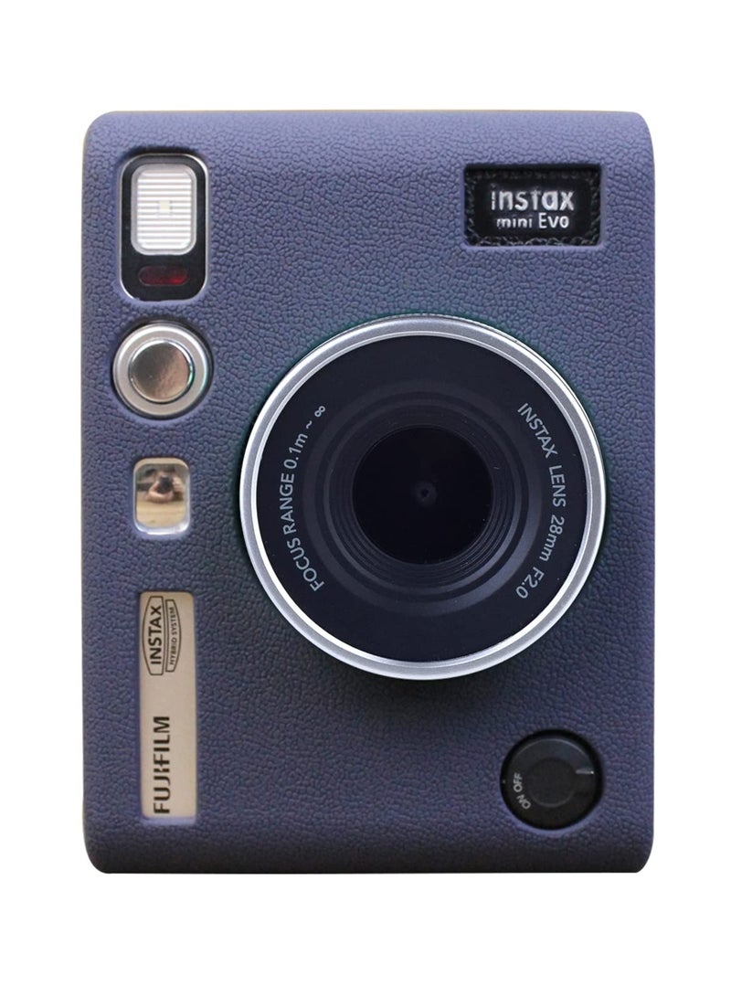 Camera Case for Instax Mini EVO Silicone Protective Case for Fuji Instax Mini EVO Instant Camera Soft Rubber Lightweight Case for Fujifilm Instax Mini Evo (Blue)