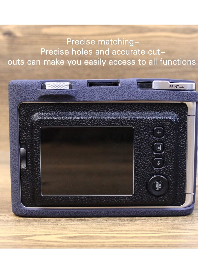 Camera Case for Instax Mini EVO Silicone Protective Case for Fuji Instax Mini EVO Instant Camera Soft Rubber Lightweight Case for Fujifilm Instax Mini Evo (Blue)