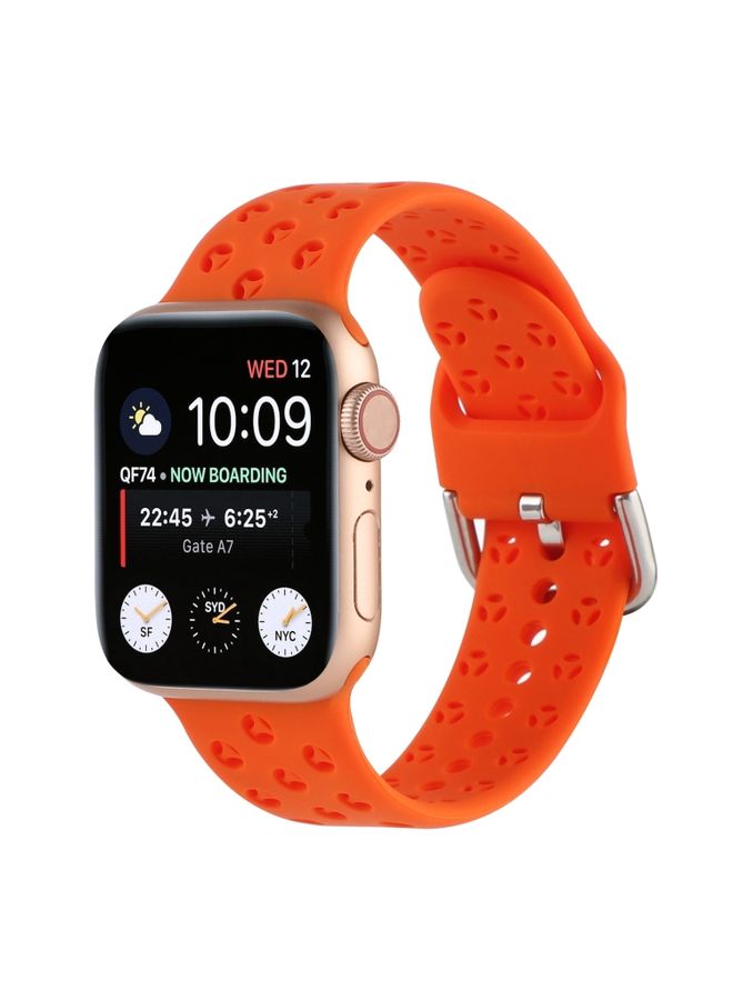 Replacement Strap Hollow Out Silicone Watch Band For Apple Watch Ultra 49mm&Watch Ultra 2 49mm / Series 9&8&7 45mm / SE 3&SE 2&6&SE&5&4 44mm / 3&2&1 42mm 3