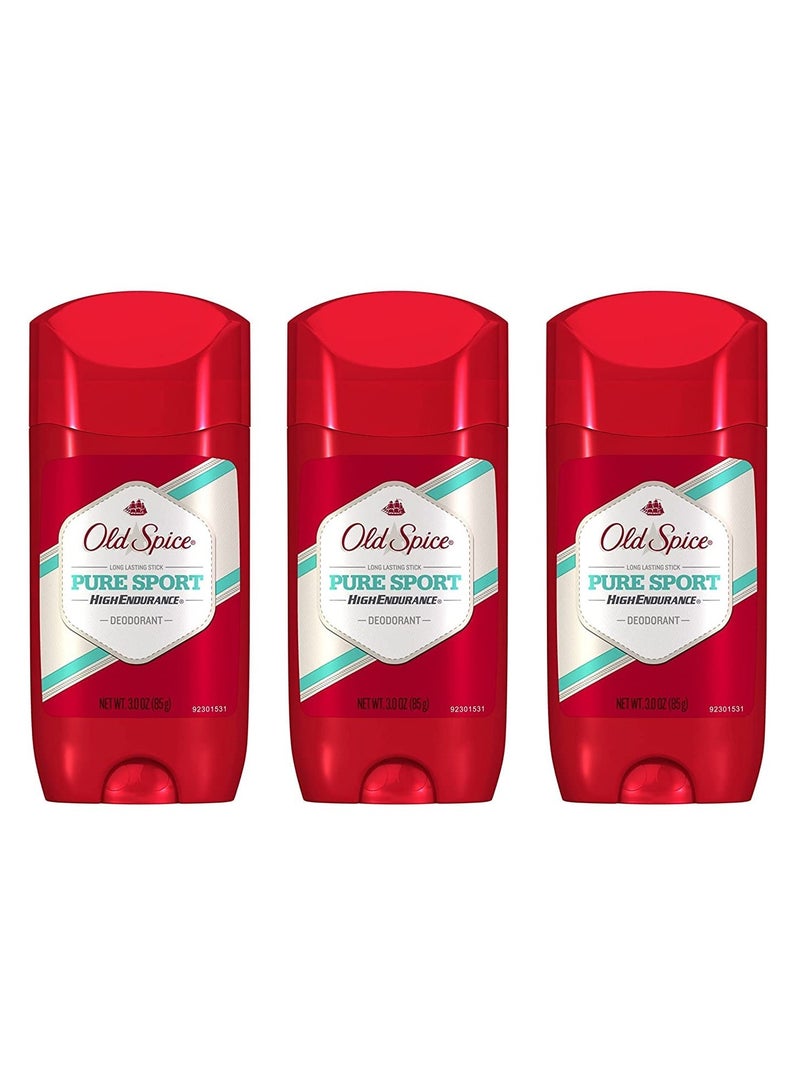 Old Spice Deodorant for Men Pure Sport Scent High Endurance 3 Ounce (Pack of 3)