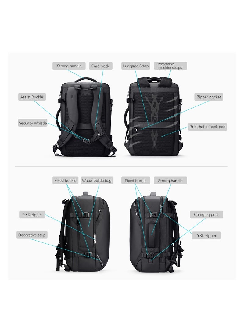 MARK RYDEN 9993 Travel,Business Hand Luggage, Aeroplane, Large Capacity Laptop Backpack for 17.3 Inch Laptop, with USB-C Charging Port