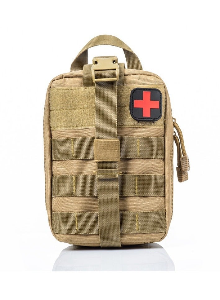 First Aid Bag, Tactical Medical Pouch, Waterproof Lightweight  First Aid Kit Medical Bag, Emergency Survival Kit Bag For Hiking Travel Home Emergency Treatment Case, ( Khaki  )