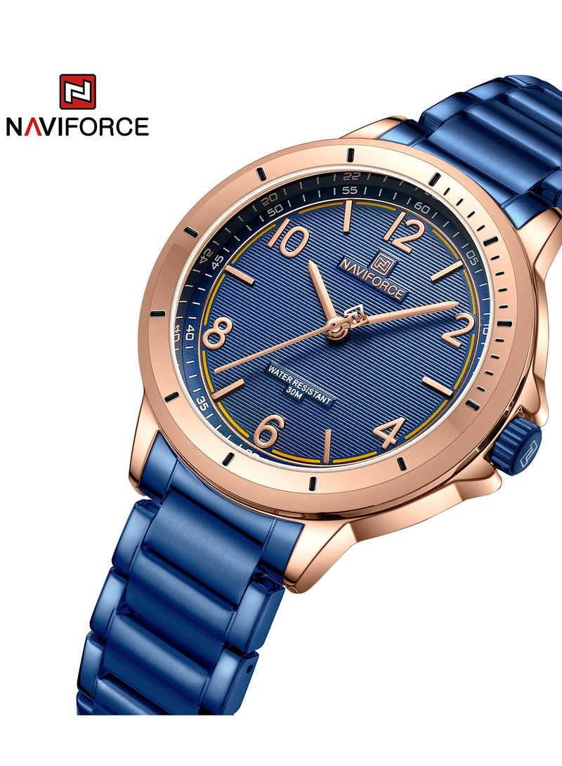 NaviForce NF5021 Stainless Steel Quartz Watch for Women (Blue)