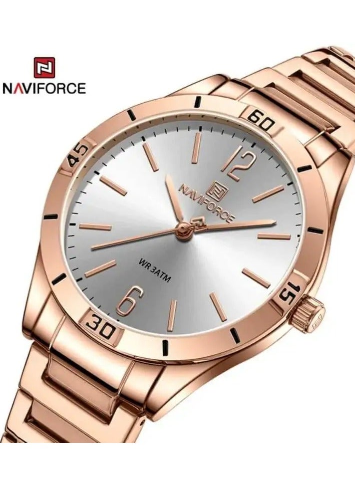 NaviForce NF5029 Women Watch Stainless Steel (Rose Gold White)