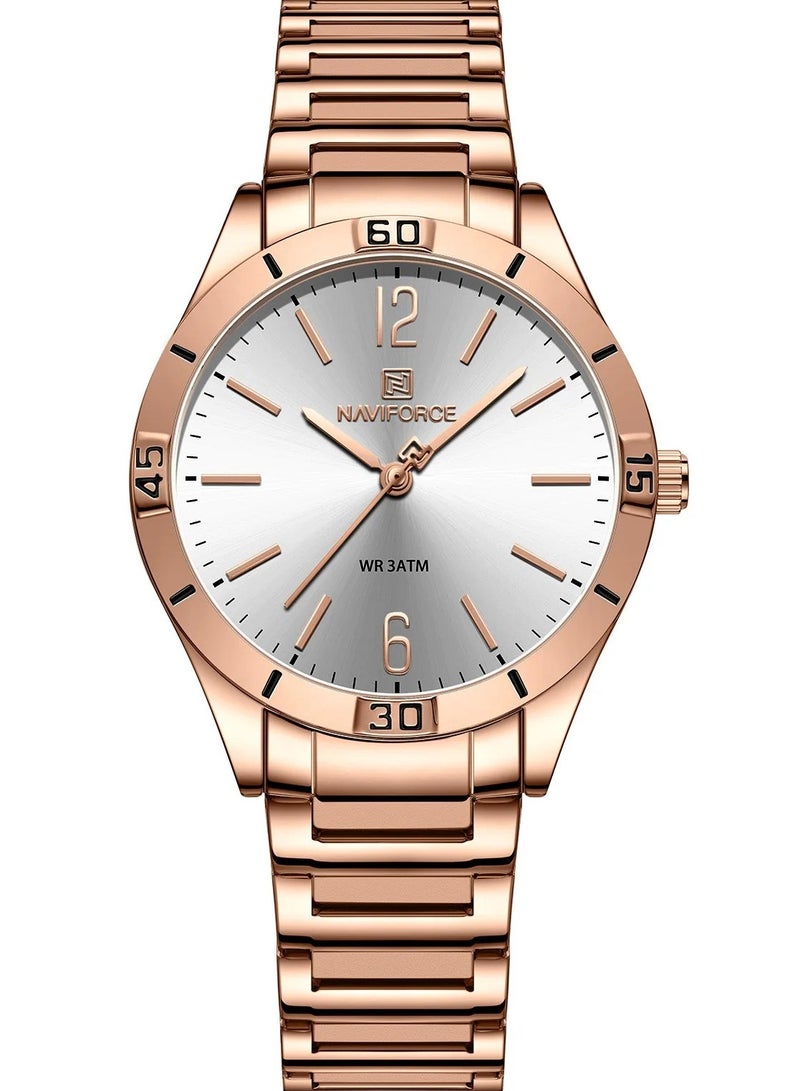 NaviForce NF5029 Women Watch Stainless Steel (Rose Gold White)