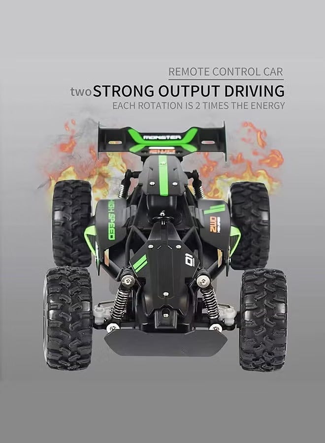 Remote Control RC Car, 1:18 Climbing All Terrain Drift Off Road Racing Vehicle, High Speed Electric Waterproof RC Monster Toy, Strong And Durable Off Road Truck For Kids Adults, (Green And Black)