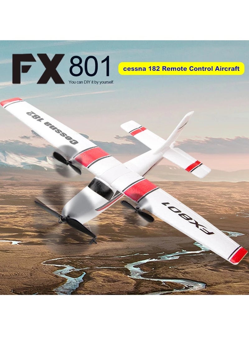FX801 RC Plane, 2.4ghz 2ch Remote Control Airplane, Fixed Wing RC Aircraft Epp Foam RC Plane, Easy To Fly RC Glider Toys For Kids, Boys And Beginners, (White)