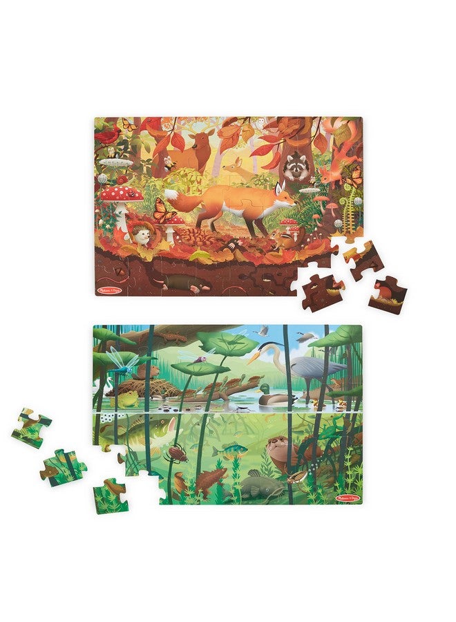Let'S Explore Doublesided Seek & Find Puzzle Outdoorthemed Doublesided Wildlife Puzzle For Kids Fsccertified Materials
