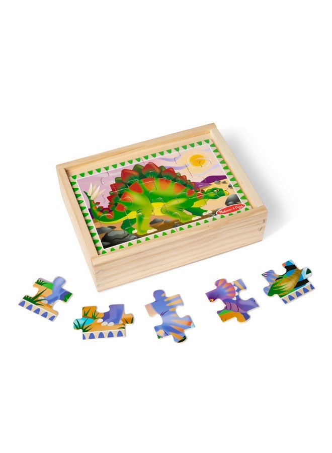 Dinosaurs 4In1 Wooden Jigsaw Puzzles In A Storage Box (48 Pcs) Kids Puzzle Dinosaur Puzzles For Kids Ages 3+ Fsccertified Materials