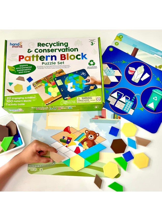 Recycling And Conservation Pattern Block Puzzle Set Tangram Puzzle Geometric Shapes For Kids Pattern Blocks Cards Pattern Play Toddler Pattern Blocks Kindergarten Learning Activities