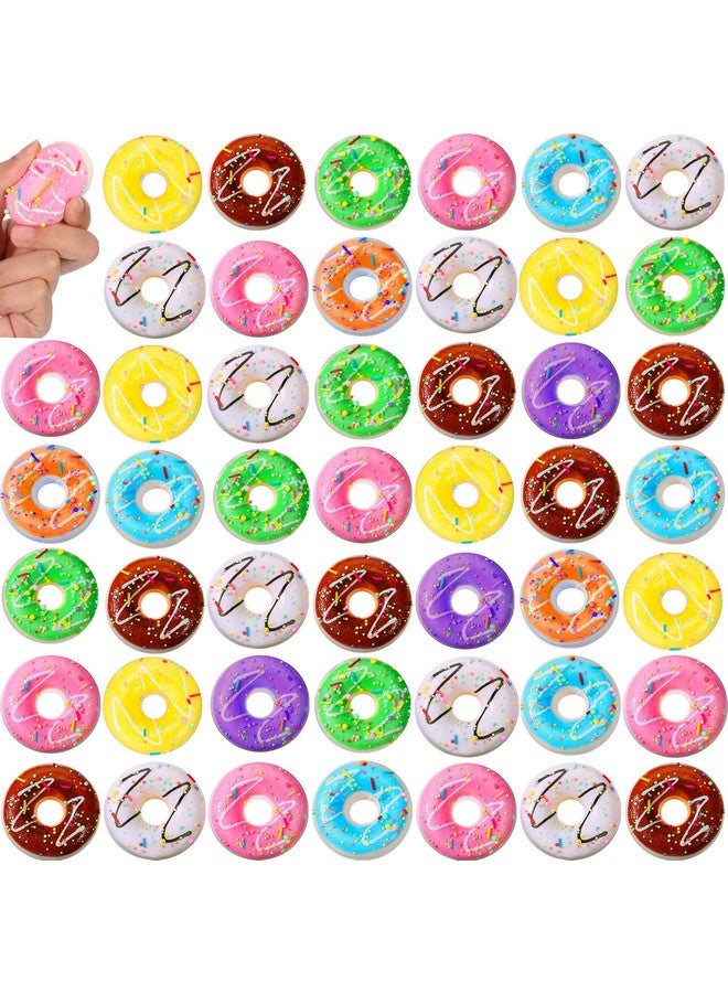 72 Pcs Donut Stress Balls Foam Donut Party Favors 1.97 Inch Fake Donuts Slow Rising Donut Toys Rainbow Stress Relief Donuts For Party Decoration Birthday Party Games Supplies 8 Colors