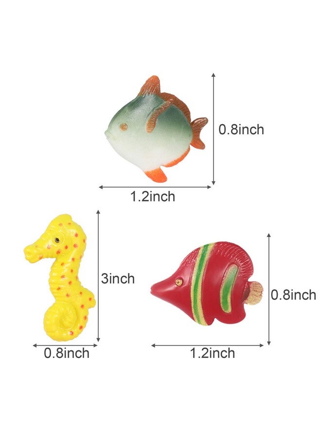 48 Pieces Tropical Fish Figure Play Settropical Fish Party Favors Assorted Plastic Fish Toys Sea Animals Toys For Kids1.5 Inch Long