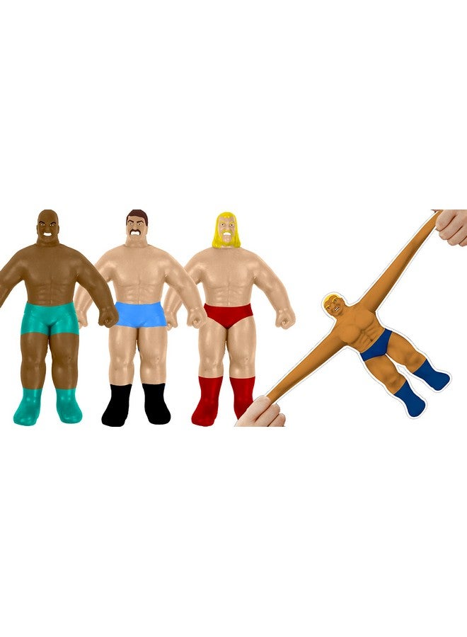 Super Stretchy Wrestlers (3 Wrestlers) Classic Retro Squishy Action Figure For Kids & Adults Boys Toys. Wrestling Strong Man Stretch & Pull Stress Relief Fidget Toy. Party Favors. 43073P
