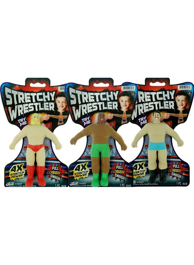 Super Stretchy Wrestlers (3 Wrestlers) Classic Retro Squishy Action Figure For Kids & Adults Boys Toys. Wrestling Strong Man Stretch & Pull Stress Relief Fidget Toy. Party Favors. 43073P
