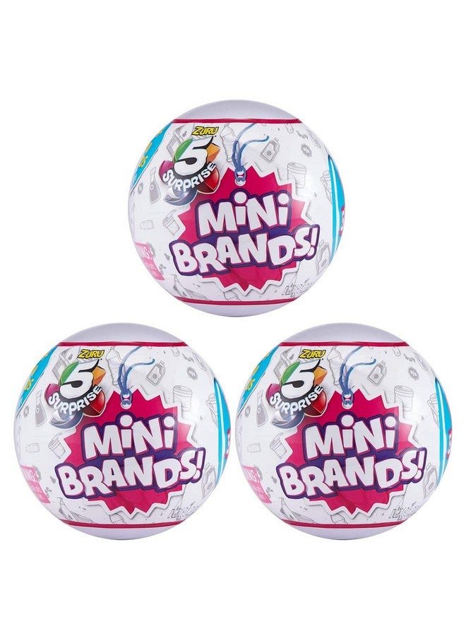 5Surprise Mini Brands Collectible Capsule Ball By Zuru 3 Ball Bundle