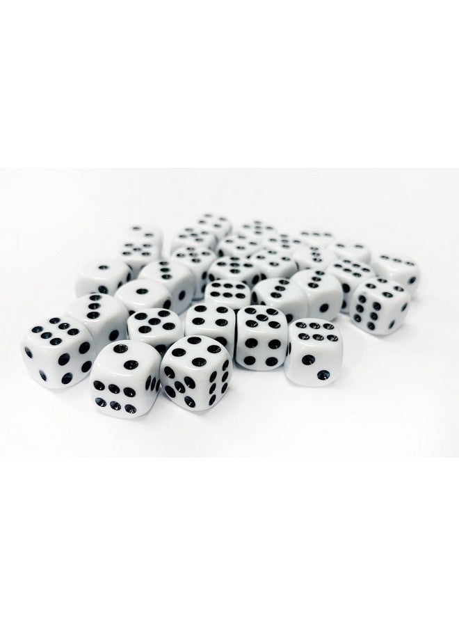 30X D6 Dice Pack 10Mm Classic White Spot Six Sided Dice Set For Classic And Professional Tabletop Dice Games By Warlord Games