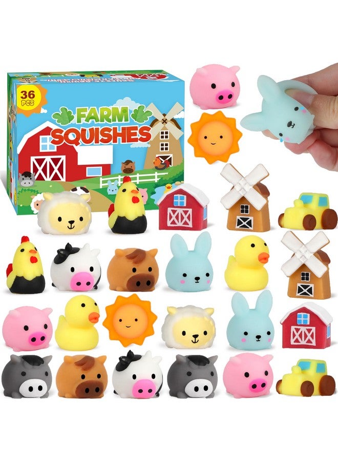 36 Pcs Farm Animals Mochi Squishy Toys Stress Squishy Toys For Kids Party Favors