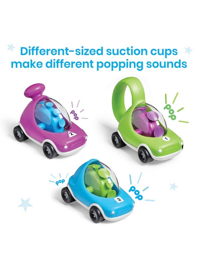 Popping Fidget Cars Tactile Sensory Fidget Toys Toy Cars For Toddlers Suction Cup Toys Fine Motor Skills Toys Occupational Therapy Toys Anxiety Relief For Kids (Set Of 3)