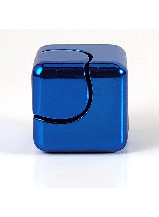 Qubi Cube Spinner 4In1 Spinning Toy Helps With Anxiety Adhd Autism Stress & Focus Desktop Edc Fidgets Spinner Aluminum Alloy Build For Kids & Adults. Blue.
