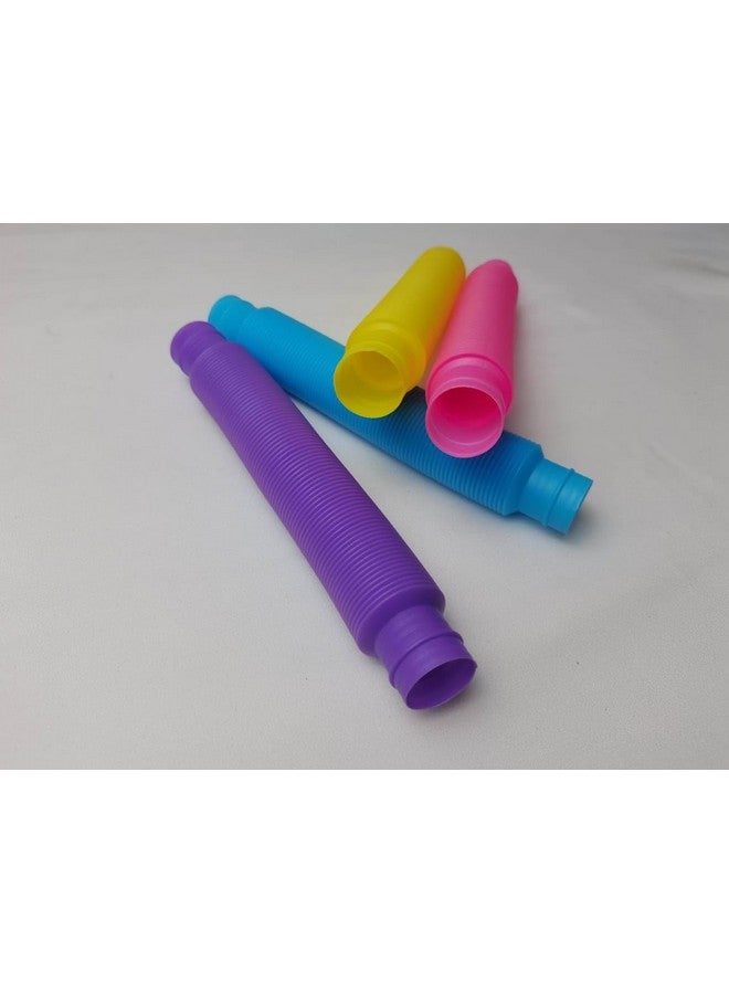 2 Pcs Colorful Pop Tubes Fidget Sensory Educational Fun Pull & Pop Toys For Kids Connectable Extendable Stress Relief Toys For Toddlers Boys Girls