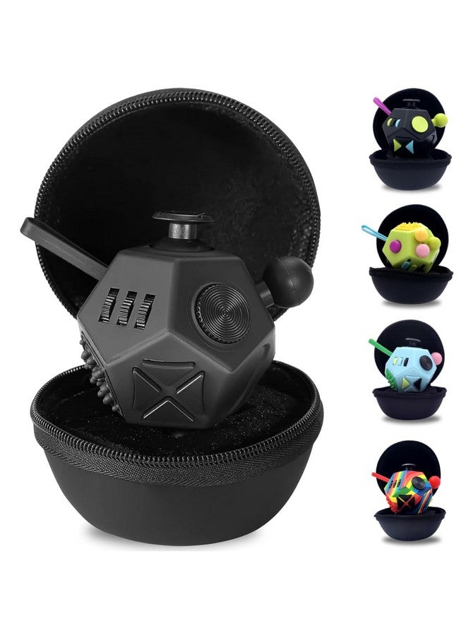 Fidget Cube Dodecagon 12Sided For Reducing Anxiety Fidgets For Adults Fidget Cube For Kids Anxiety Toys For Adults Fidget Cube For Adults Cube Fidget Toys For Adults Black