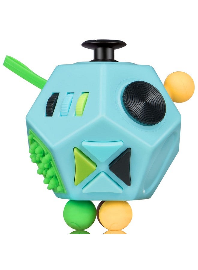 Dodecagon Fidget Toys Cube 12 Sided Fidget Toy Depression Antistress And Anxiety Relax Great Fidget Toys For Adults Kids With Ocdadd Adhd Autism(Blue)