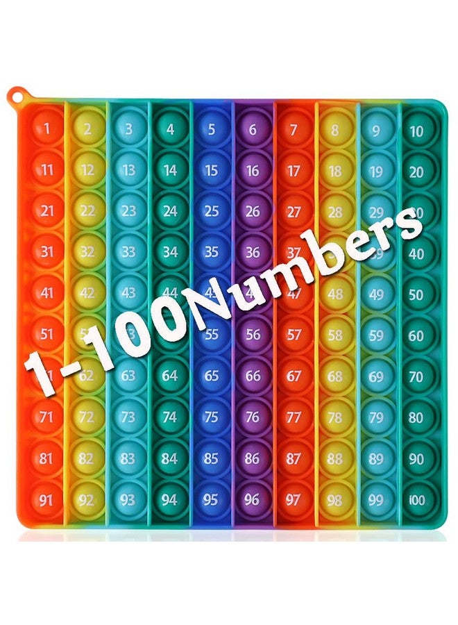 Math Toys P0P With Numbers Kingmall 1100 Pop Rainbow Square Fidgett Ttoy 100Bubbles Learning Tool For Teachers To Create Kinds Of Math Manipulatives【With 1100 Numbers Tables】
