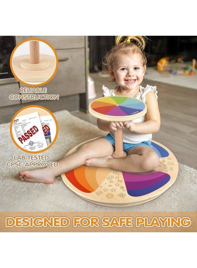 Wooden Sit And Spin Classic Spinning Activity Toy For Toddlers Age 2 3 4 5 Early Development & Activity Kids Toy