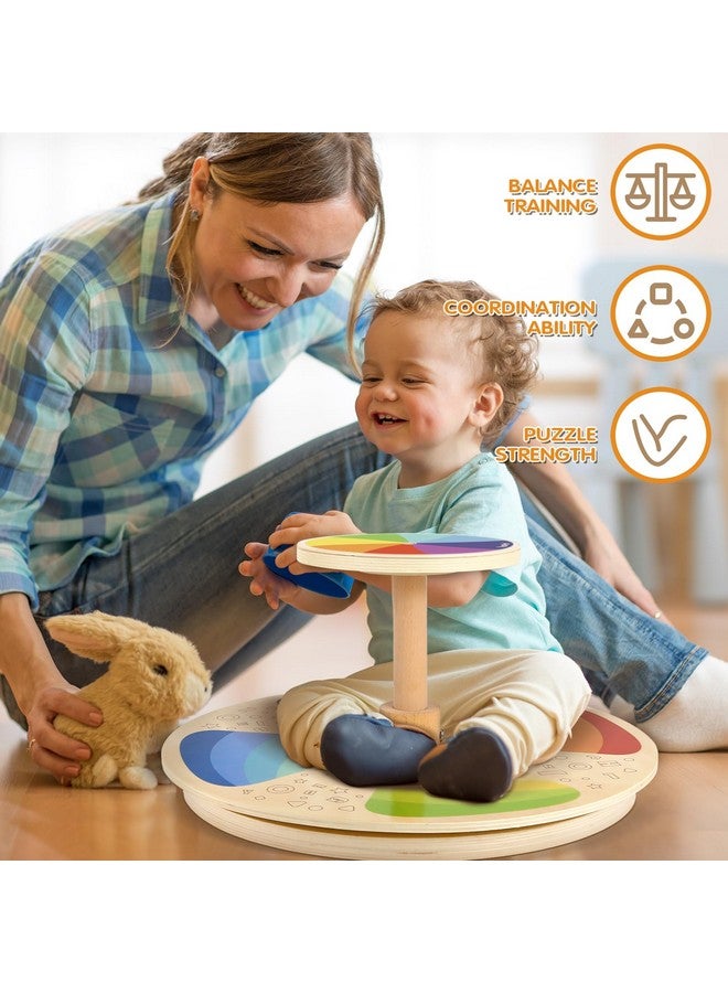 Wooden Sit And Spin Classic Spinning Activity Toy For Toddlers Age 2 3 4 5 Early Development & Activity Kids Toy