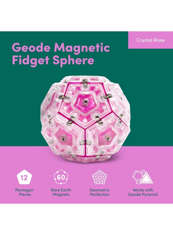 Geode Sphere Magnetic Fidget Toy For Adults Quiet Adult Sensory Toy For Stress Relief & Anxiety Office Desk Adhd Tool Stocking Stuffer & Top Gadget Gift Idea Rose 12Piece Set