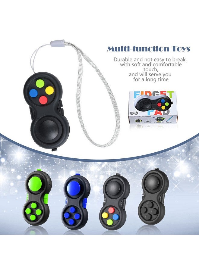 4 Pieces Fidget Game Controller Pad Keychain Fidget For Adults Teens Mini Handheld Cam Fidget Pad Cube Anxiety And Stress Relief Sensory Toy With 8 Fun Features And Lanyard (Assorted Colors)