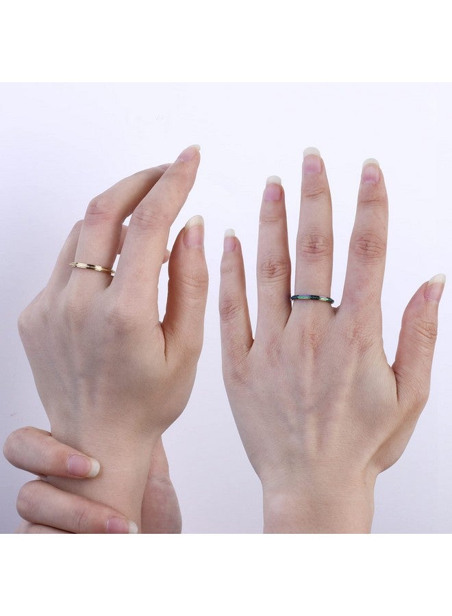 Fidget Rings For Women Men 24Mm Stainless Steel Spinner Rings For Anxiety Relief Items Sandblast Glitter Finish Size 59