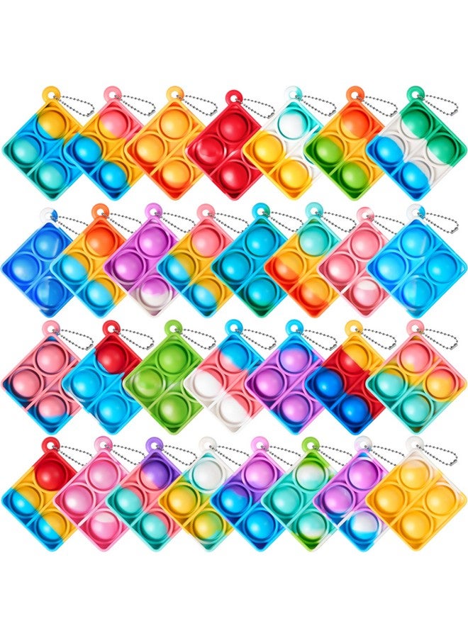 Square Pop Fidget Keychain Mini Fidget Toys Bulk 30 Pack Party Favors For Kids 48812 Years Kids Goodie Bag Stuffers Fidgets For Classroom Prizes Sensory Fidget Toy Packs