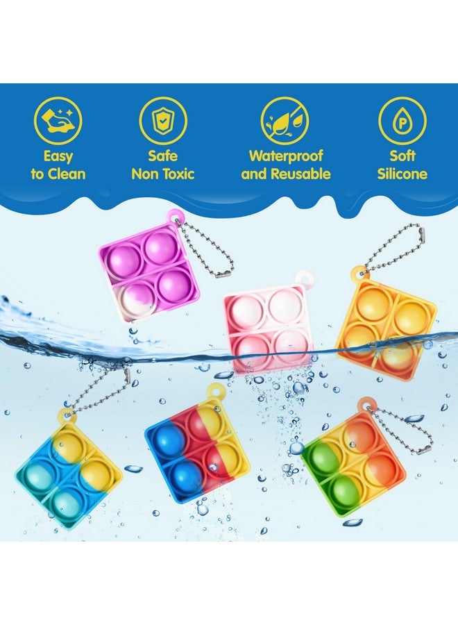 Square Pop Fidget Keychain Mini Fidget Toys Bulk 30 Pack Party Favors For Kids 48812 Years Kids Goodie Bag Stuffers Fidgets For Classroom Prizes Sensory Fidget Toy Packs