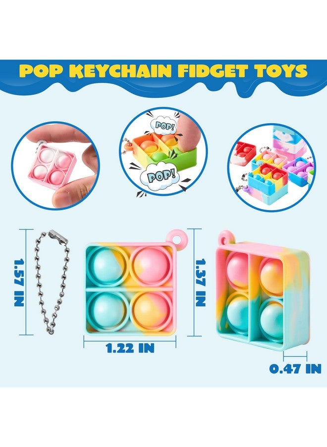 Square Pop Fidget Keychain Mini Fidget Toys Bulk 30 Pack Party Favors For Kids 48812 Years Kids Goodie Bag Stuffers Fidgets For Classroom Prizes Sensory Fidget Toy Packs