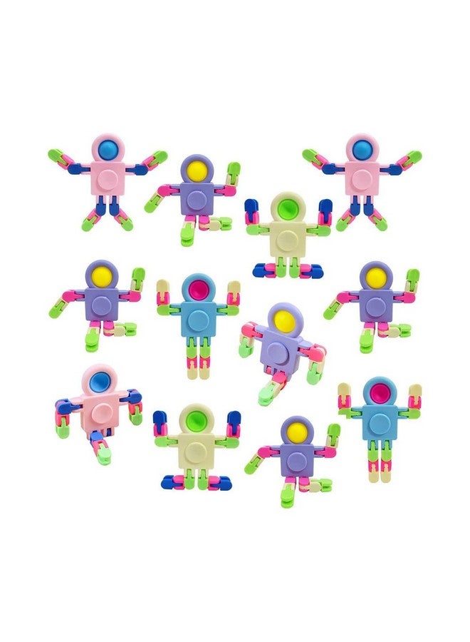 16 Pack Astronaut Fidget Spinners Transformable Robots For Girls Boys Adults Pop Bubble Head Parties Birthday Favors Pinatas Goodie Bag Stuffers Classroom Rewards Stress Relief Sensory Toy