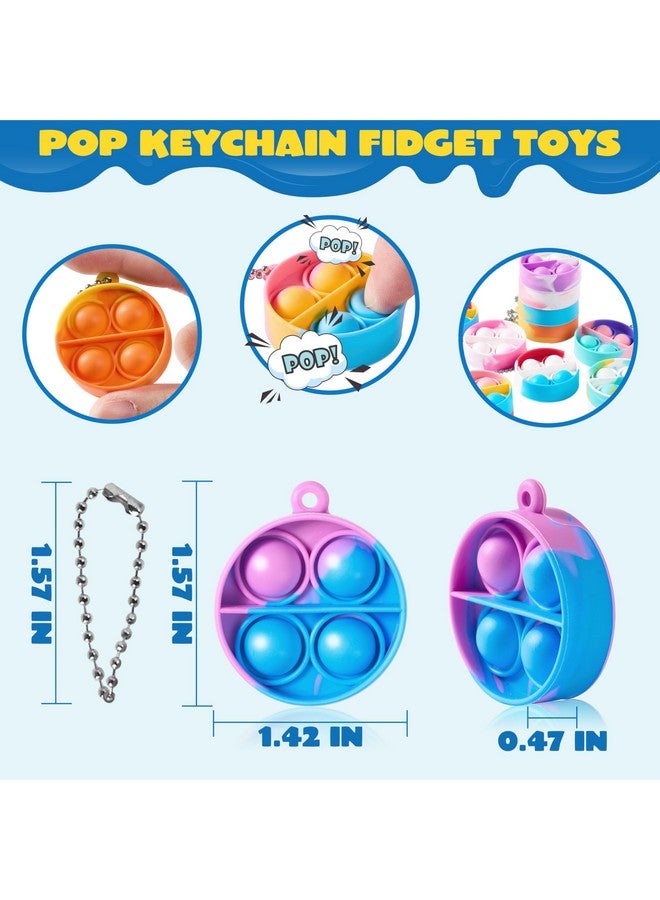 Pop Fidget Keychain Mini Fidget Toys Bulk 30 Pack Party Favors For Kids 48812 Years Kids Goodie Bag Stuffers Fidgets For Classroom Prizes Sensory Fidget Toy Packs