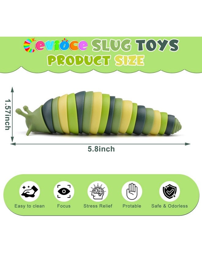 Sensory Slug Fidget Toysmini Fidget Slug Toys For Adults & Kids Party Favors1Pc Cute Autism Sensory Toys For Autistic Childrentoddler Toys Age 3+Valentine Gifts For Kids (Green)