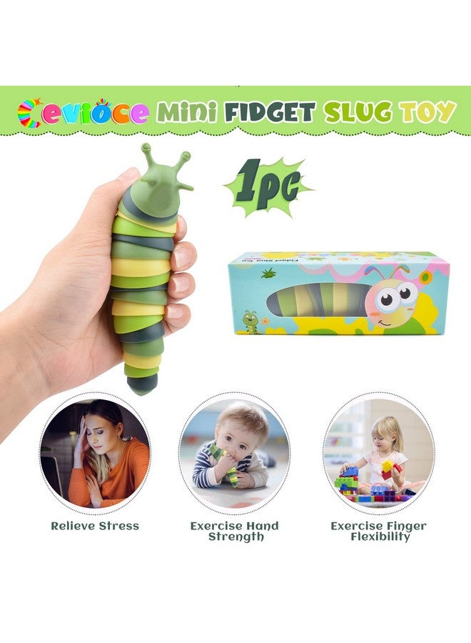 Sensory Slug Fidget Toysmini Fidget Slug Toys For Adults & Kids Party Favors1Pc Cute Autism Sensory Toys For Autistic Childrentoddler Toys Age 3+Valentine Gifts For Kids (Green)