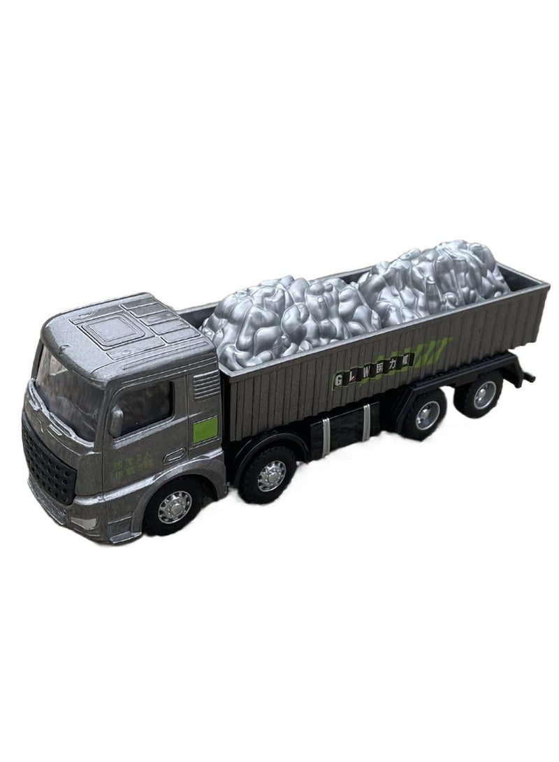Construction Vehicle Toy, Heavy Duty Cement Transporter Truck For Pretend Play, Realistic Engineering Diecast Truck Toy, Durable Safe Construction Model Vehicle For Children, (1pc, Transporter Truck)