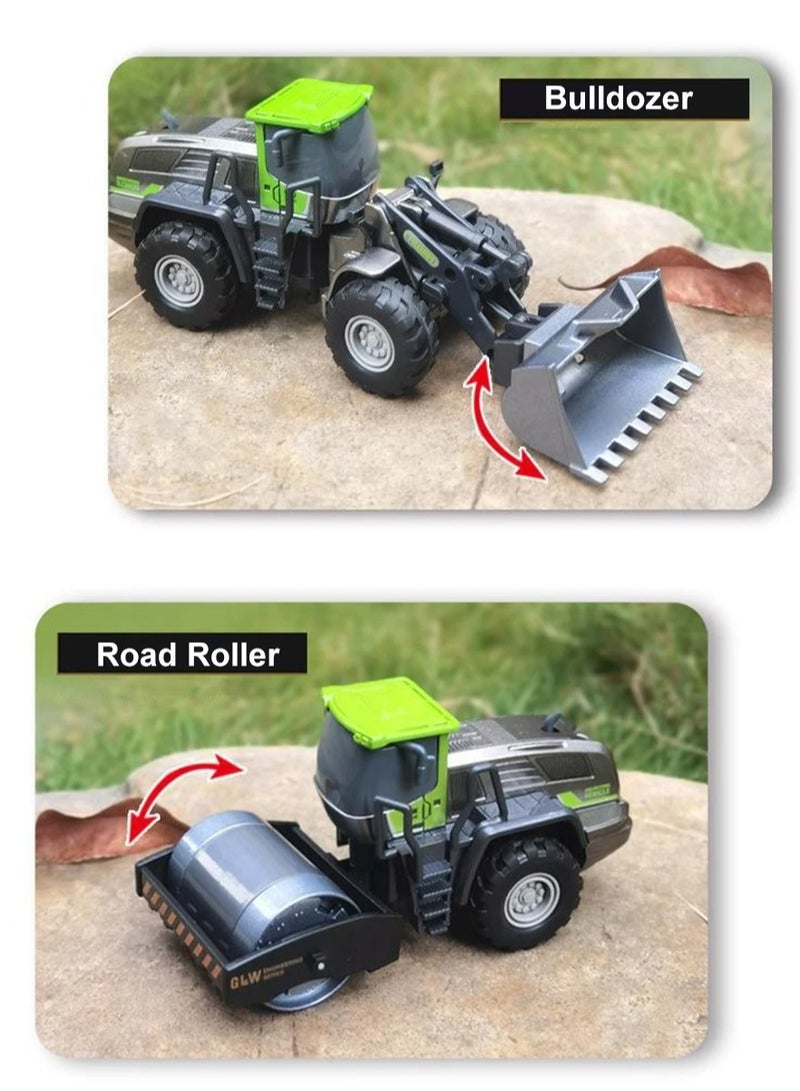 Construction Vehicle Toy, Heavy Duty Road Roller For Pretend Play, Realistic Engineering Diecast Vehicle Toy, Durable Safe Construction Model Vehicle For Children, (1pc, Road Roller Truck)