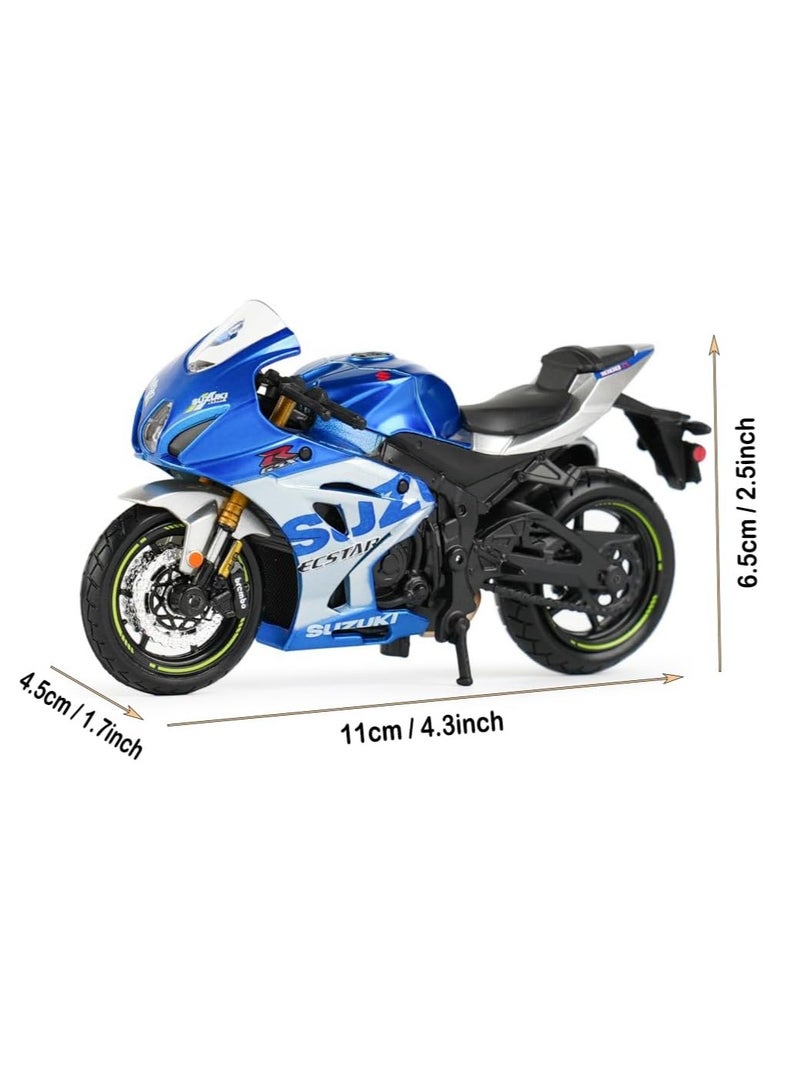 Racing Motorcycle Alloy Model, 1:18 GSX R1000 R Static Die Cast Vehicle Model Toy, Strong and Durable Simulation Sports Motorcycle Ornament, Motorcycle Model Toys For Adults,