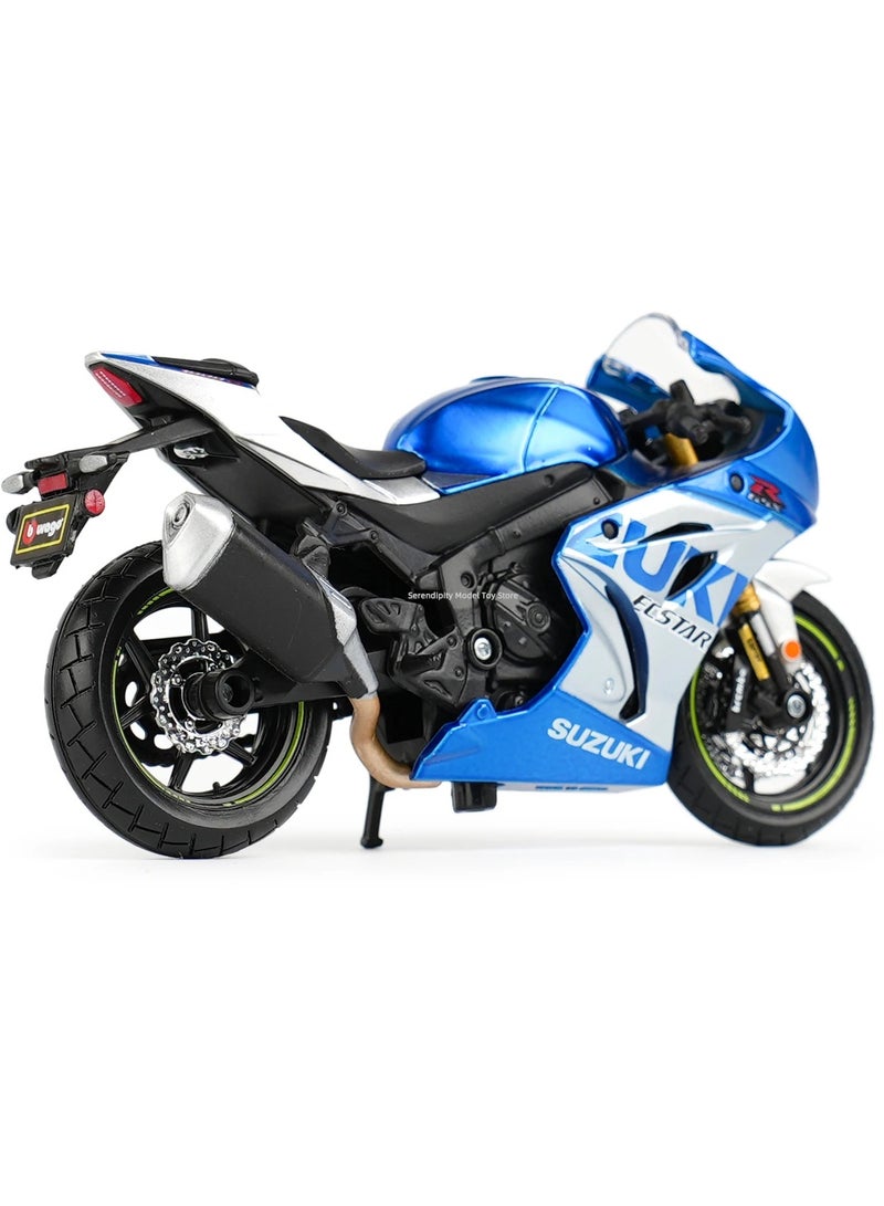 Racing Motorcycle Alloy Model, 1:18 GSX R1000 R Static Die Cast Vehicle Model Toy, Strong and Durable Simulation Sports Motorcycle Ornament, Motorcycle Model Toys For Adults,