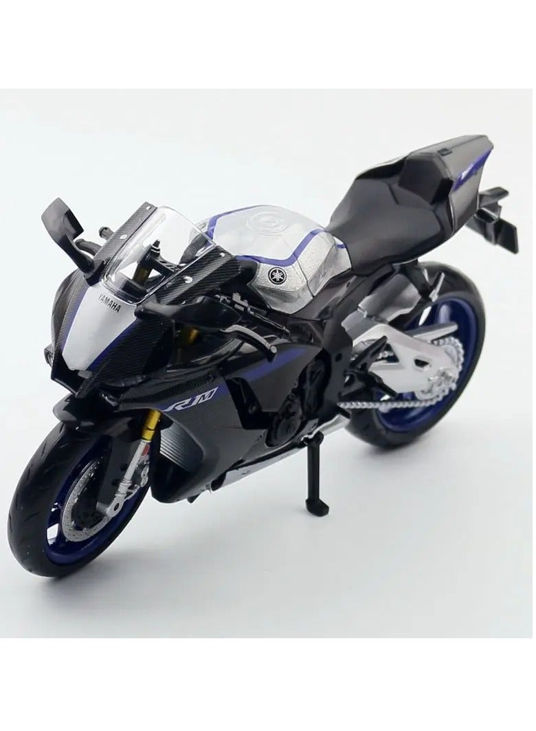 YZF R1M Motorcycle Model Toy, 1/12 Scale Diecast Simulation Model Bike, Durable and Realistic Collector Motorcycle Replica, Motor Cycle Collection Decoration Toy For Boys, (Black)