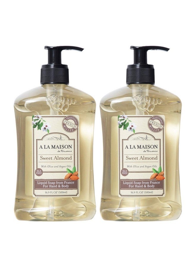 Liquid Hand Soap Sweet Almond Uses: Hand And Body Essential Oils Plant Based Vegan Crueltyfree Alcohol & Paraben Free (16.9 Oz 2 Pack)