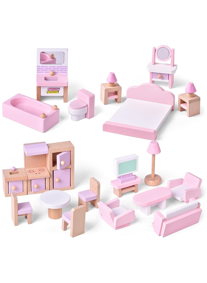 Mini House Furniture Set, Durable Plastic Dollhouse Furniture Set, Role-playing Parent-child Interactive Game, Miniature Doll House Accessories For Children, (6301c Small Living Room)