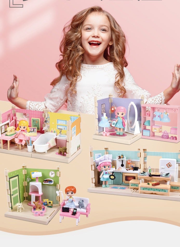 Mini Doll Clinic Set, Durable Plastic Dollhouse Clinic Furniture Set, Role-playing Parent-child Interactive Game, Miniature Doll House Accessories For Children, (6304a Clinic None)