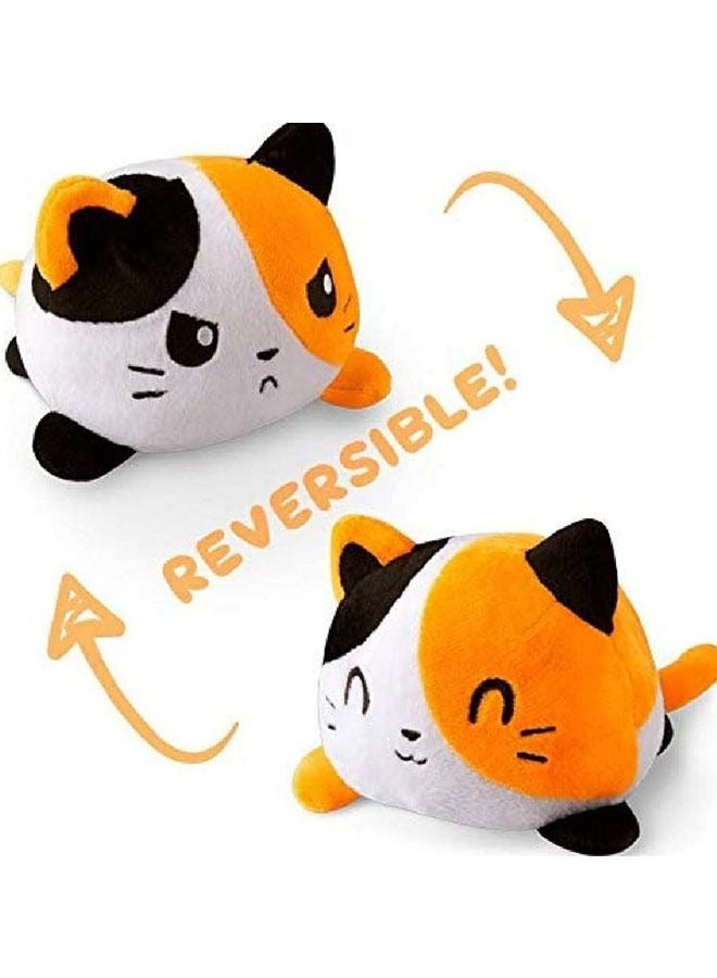 Cute Creative Toy Reversible Cat Plushie Siamese, Show Your Mood Without Saying a Word!