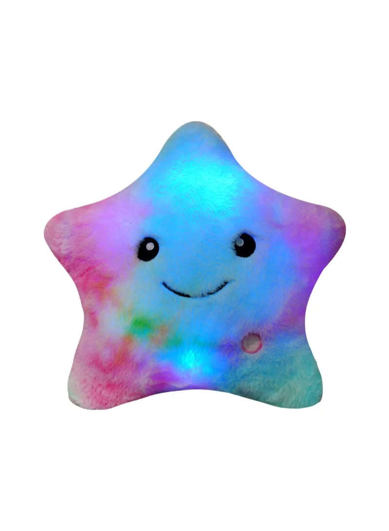 Cute Led Light Star Plush Pillow Stuffed Soft Star Luminous Throw Pillow Cushion With Colorful Light Gift Multicolour